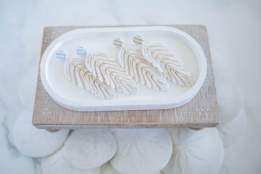 Clay Earrings | Shell Leaves | Coastal Shores Collection