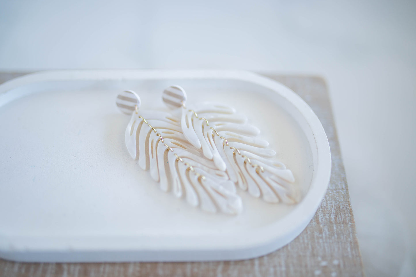 Clay Earrings | Shell Leaves | Coastal Shores Collection