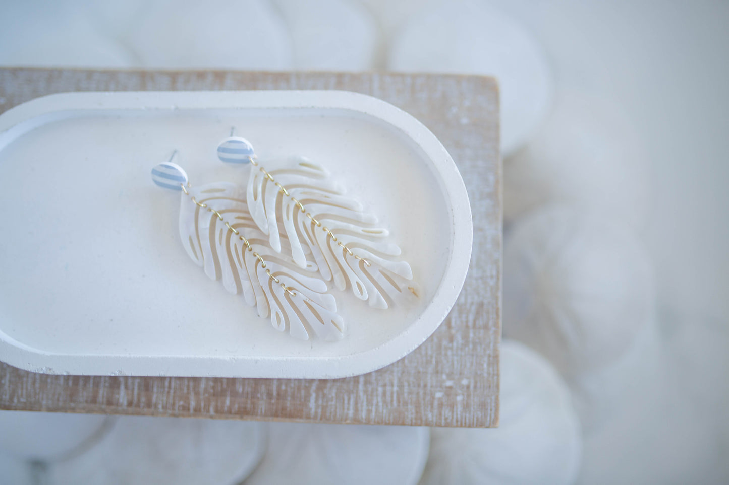 Clay Earrings | Shell Leaves | Coastal Shores Collection
