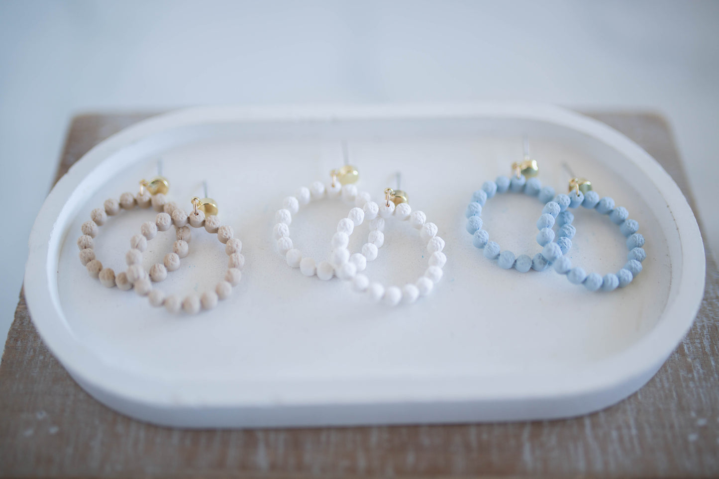Clay Earrings | Circle Bubble Dangles | Coastal Shores Collection