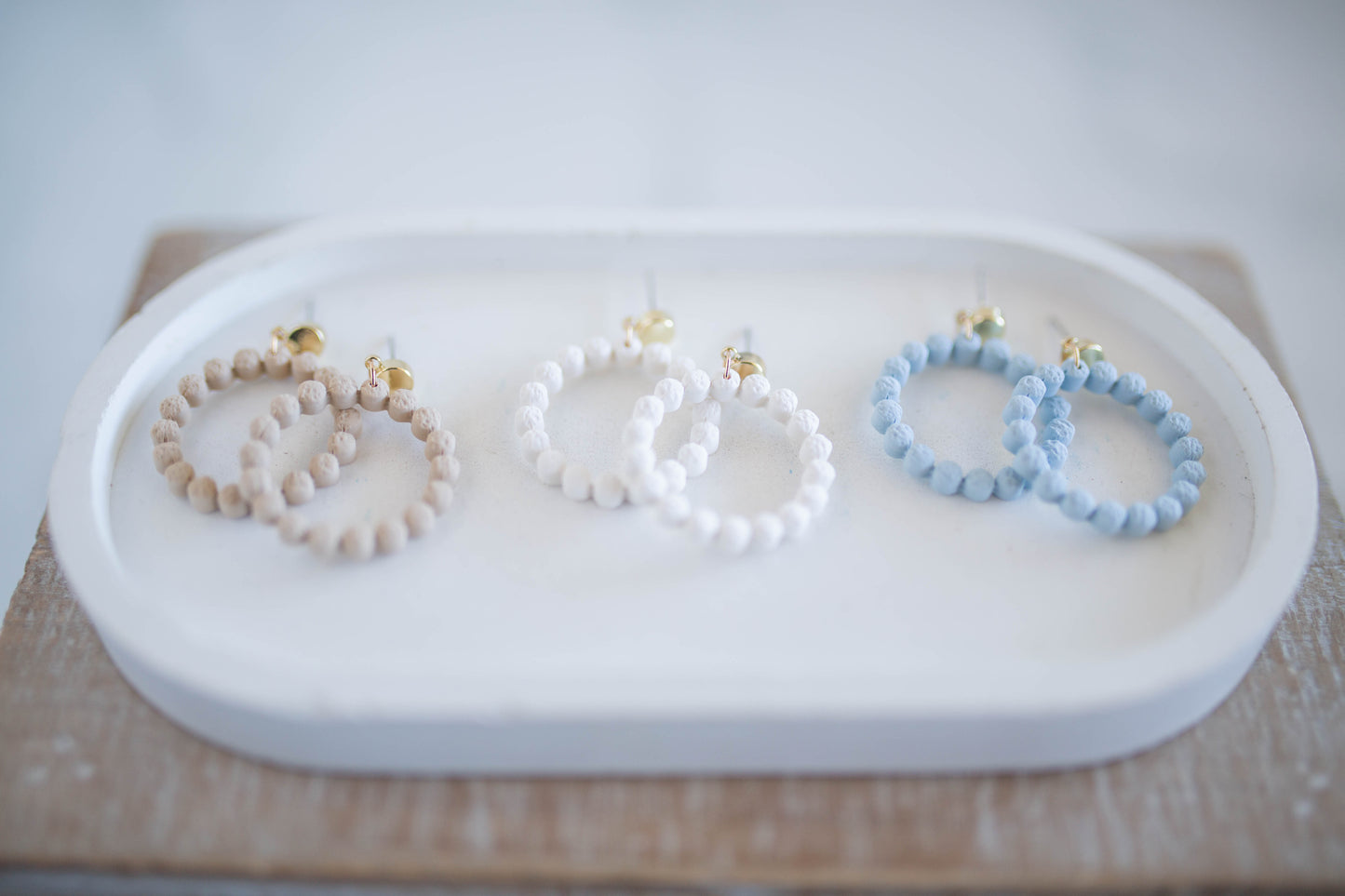 Clay Earrings | Circle Bubble Dangles | Coastal Shores Collection