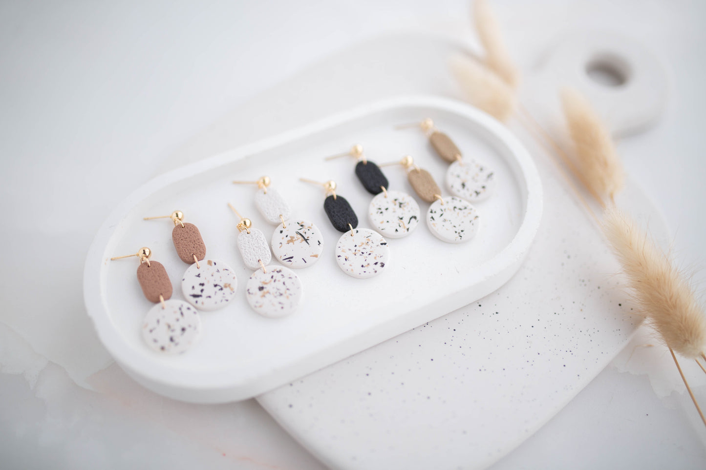 Clay Earrings | Neutral Dangles | All Things Neutral Collection