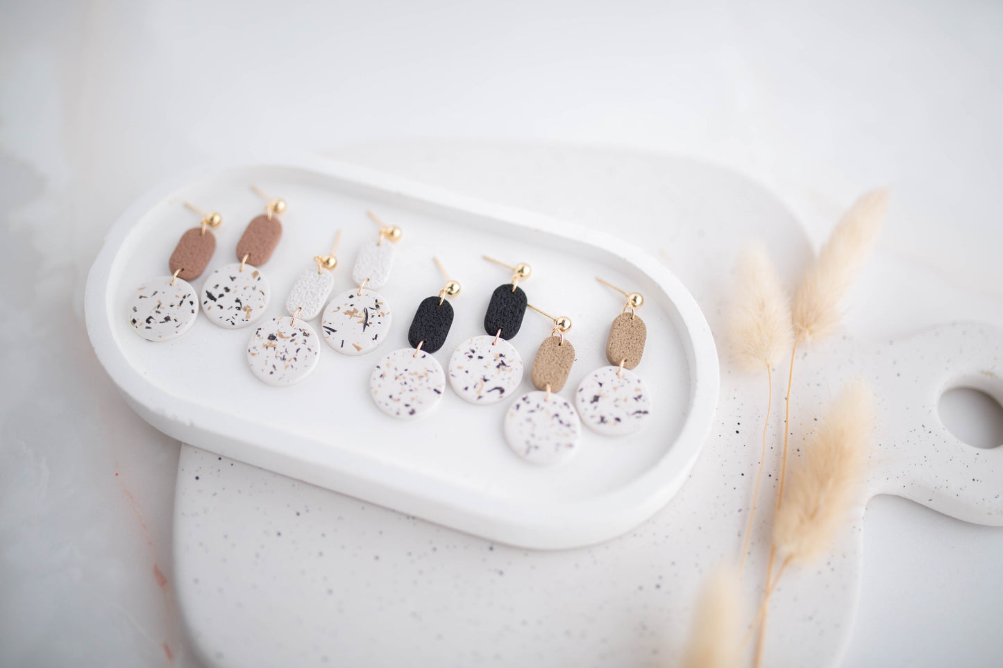 Clay Earrings | Neutral Dangles | All Things Neutral Collection