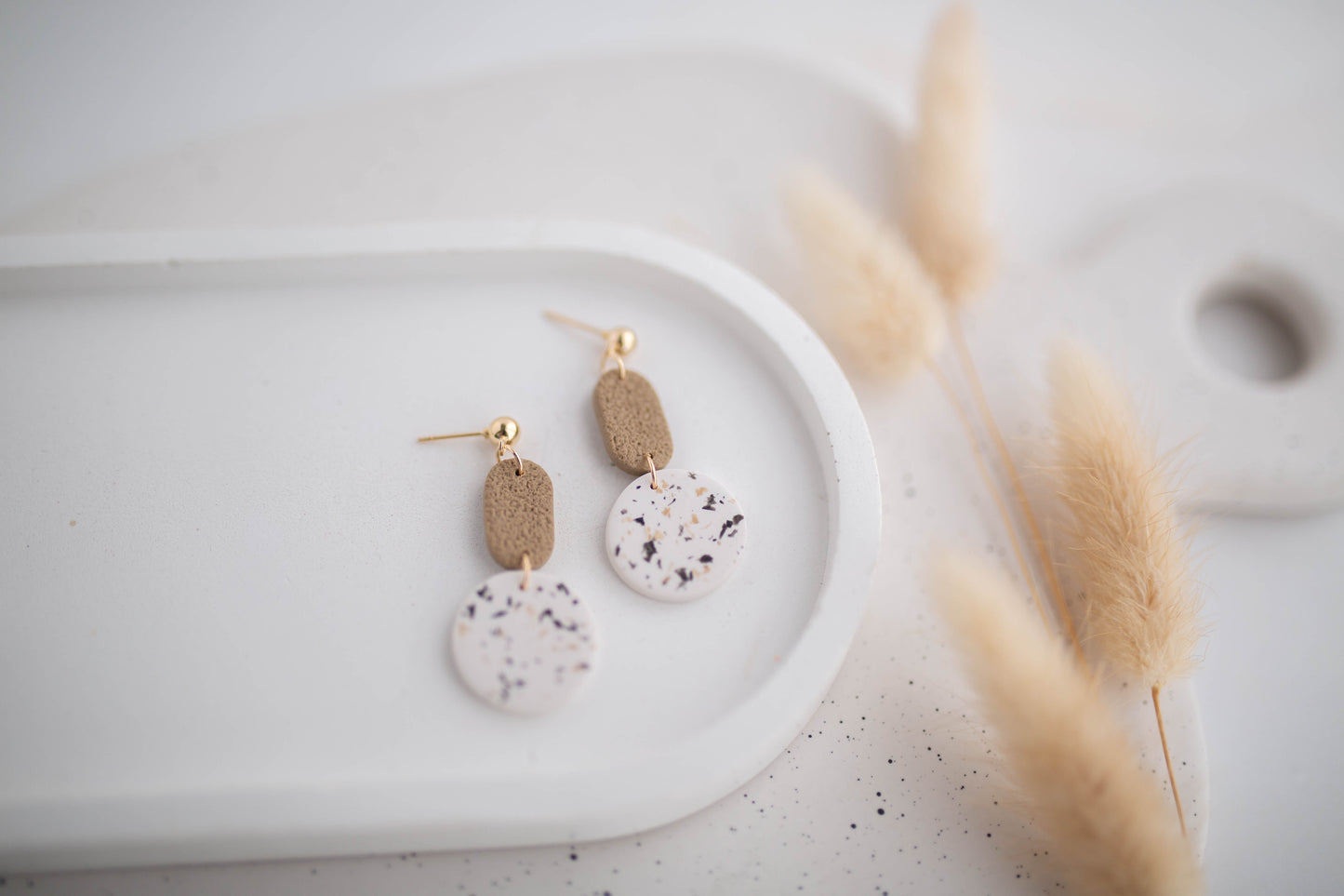 Clay Earrings | Neutral Dangles | All Things Neutral Collection