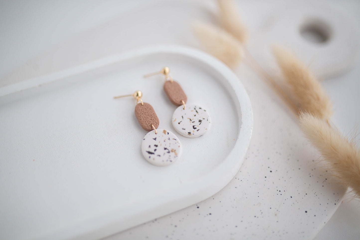 Clay Earrings | Neutral Dangles | All Things Neutral Collection