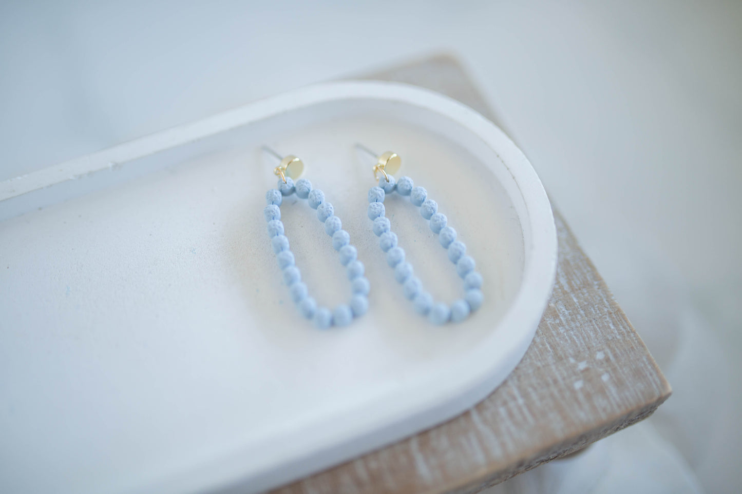 Clay Earrings | Oval Bubble Dangles | Coastal Shores Collection