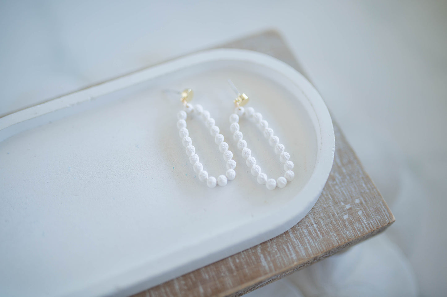 Clay Earrings | Oval Bubble Dangles | Coastal Shores Collection