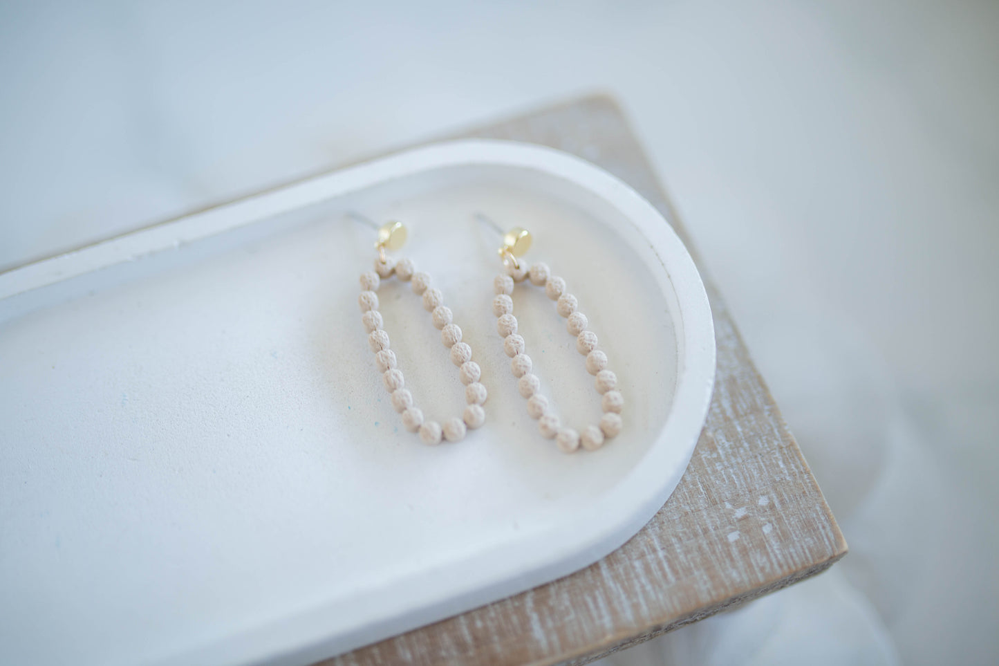 Clay Earrings | Oval Bubble Dangles | Coastal Shores Collection
