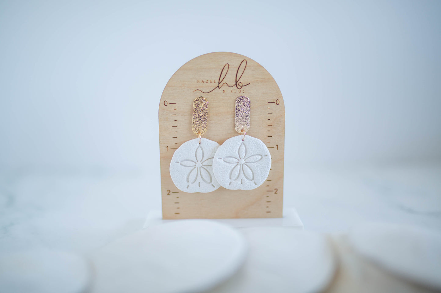 Clay Earrings | Sand Dollar Dangles | Coastal Shores Collection