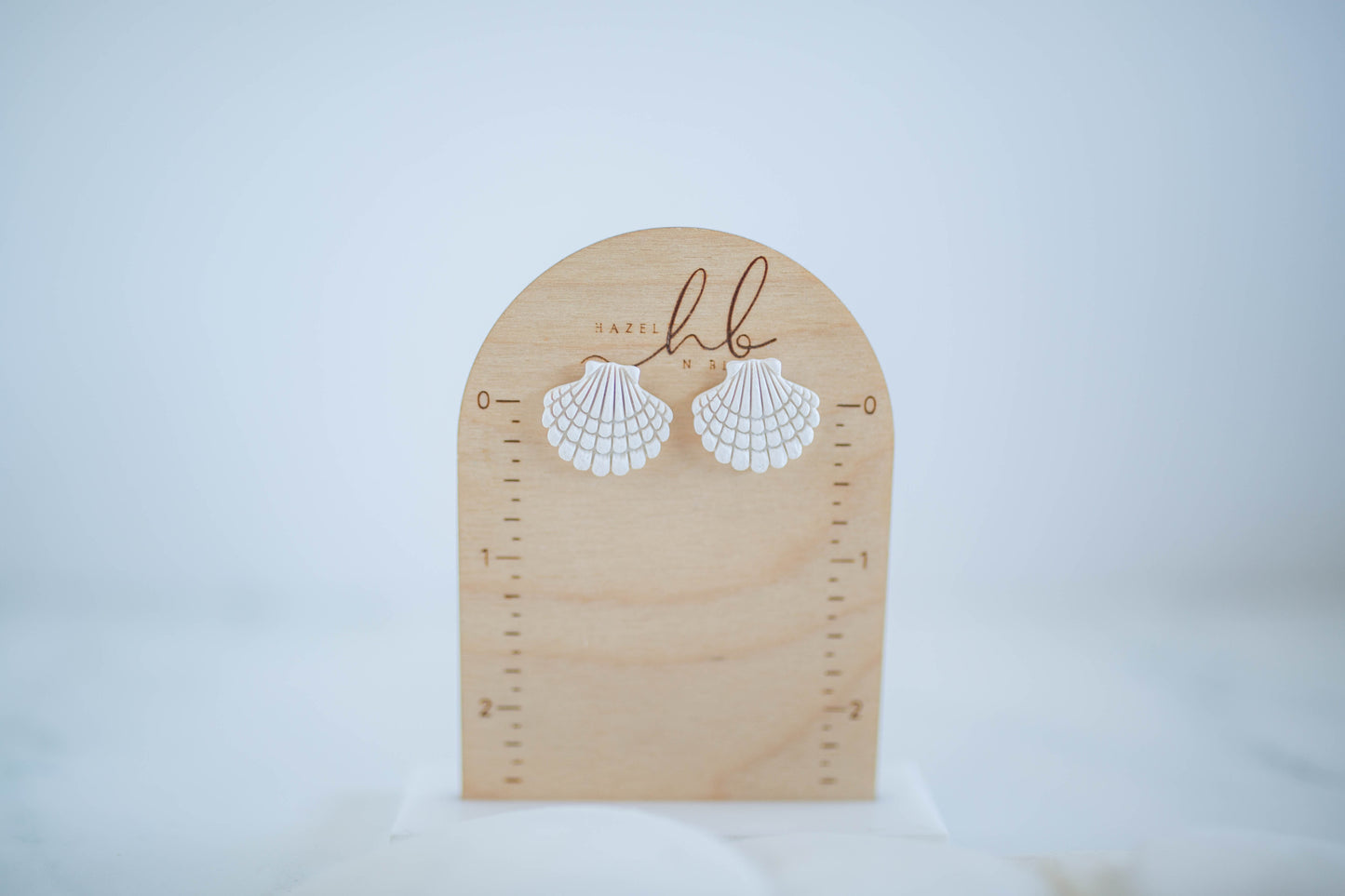 Clay Earrings | Scallop Studs | Coastal Shores Collection