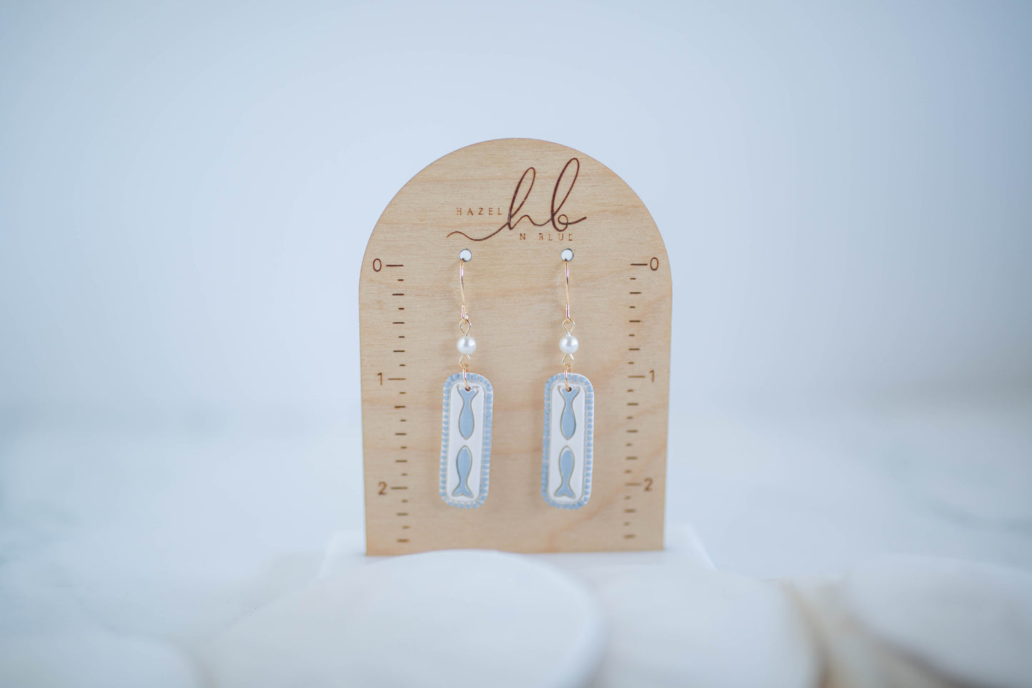 Clay Earrings | Minnow + Pearl Dangles | Coastal Shores Collection