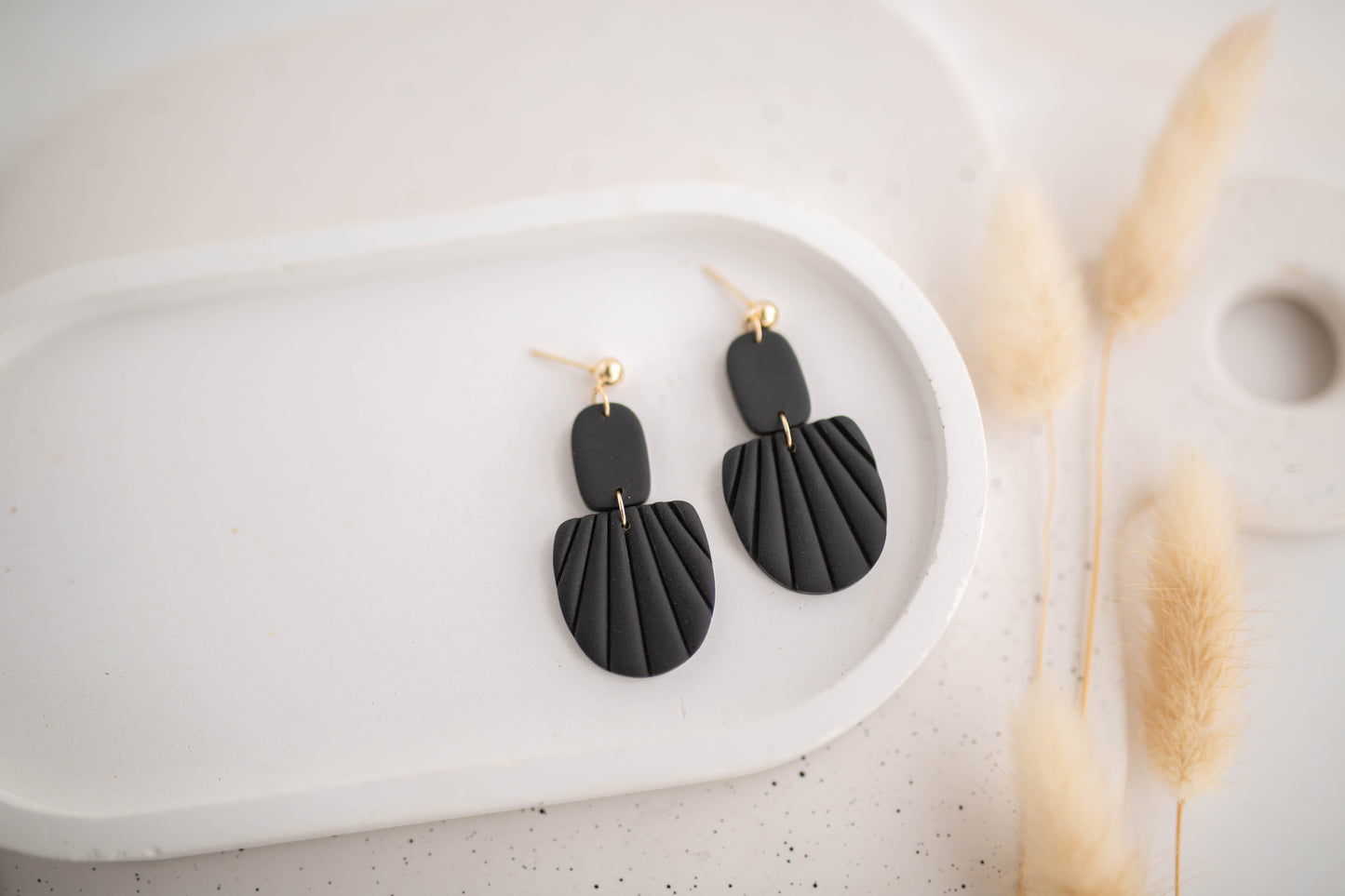 Clay Earrings | Embossed Dangles | All Things Neutral Collection