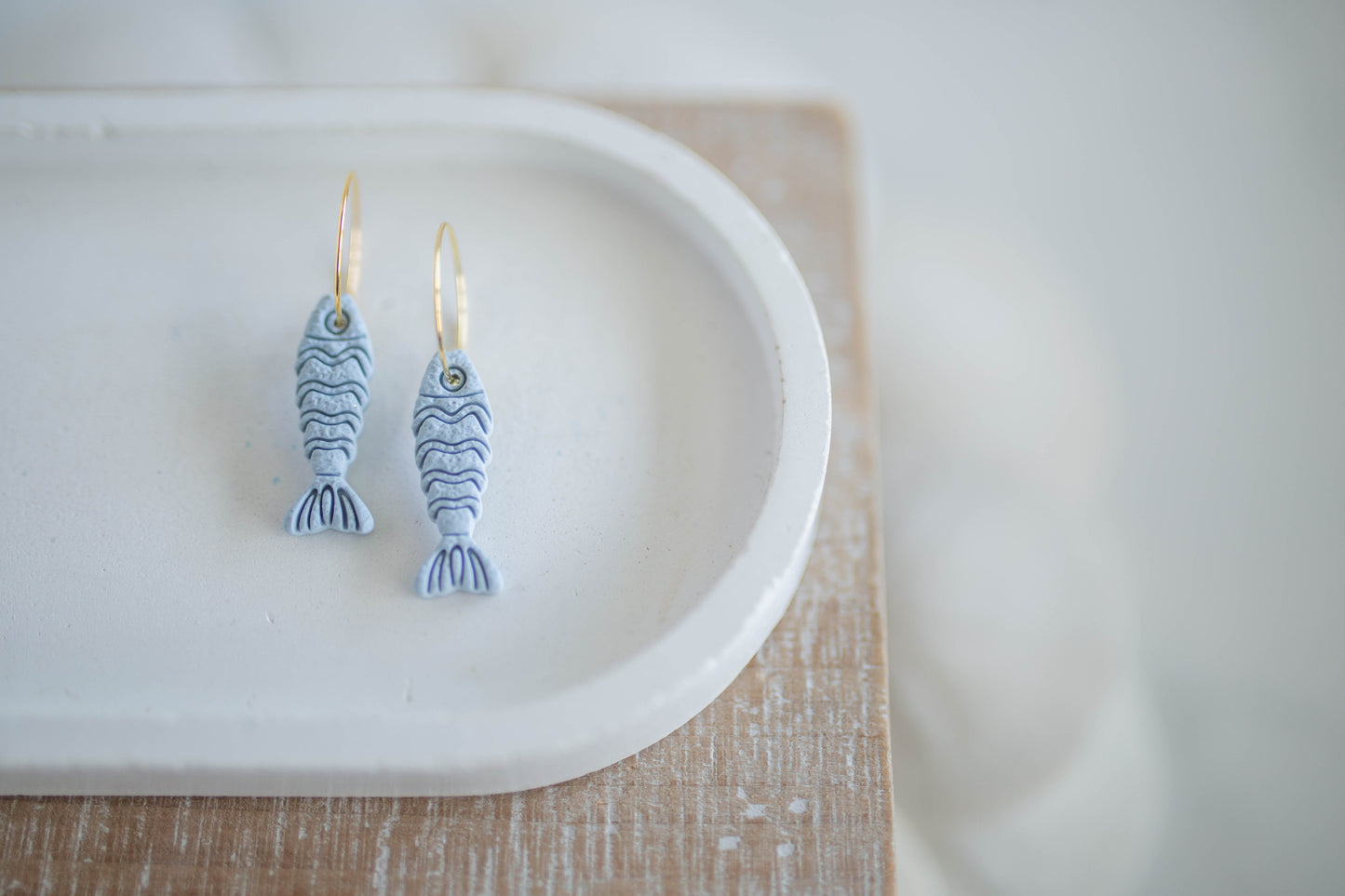 Clay Earrings | Minnow Hoops | Coastal Shores Collection