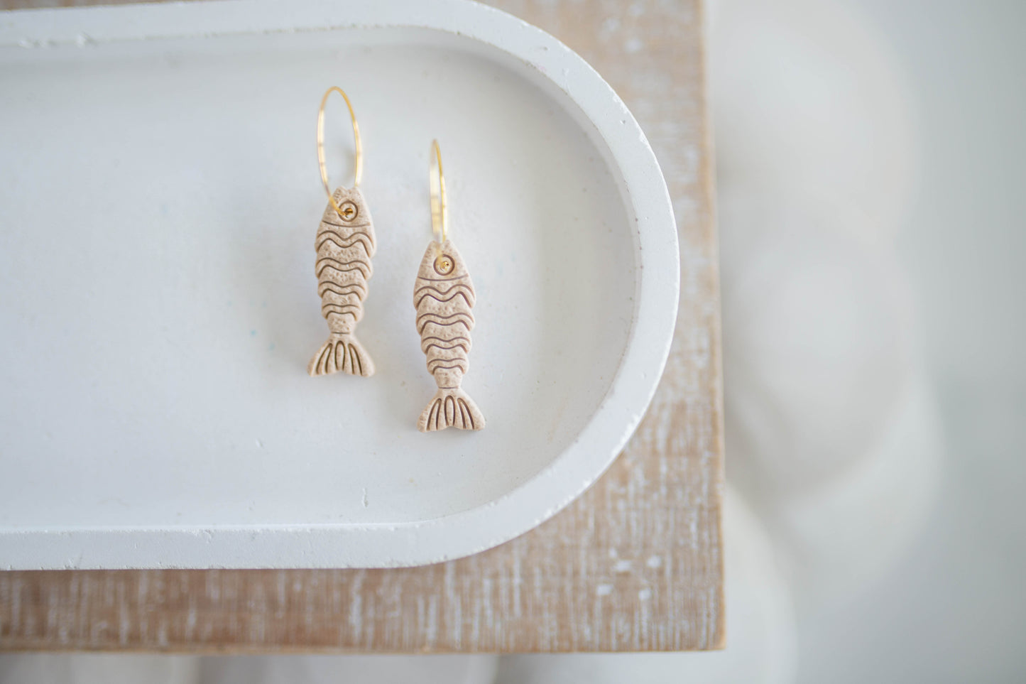Clay Earrings | Minnow Hoops | Coastal Shores Collection