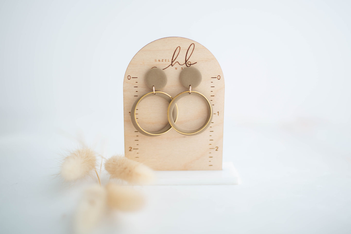 Clay Earrings | Simple Circle Dangles | All Things Neutral Collection