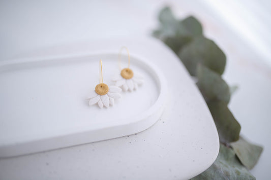 Clay Earrings | Lazy Daisy Hoops | In Bloom Collection