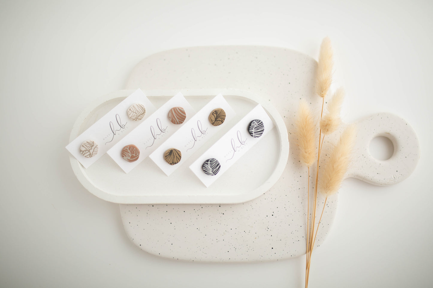 Clay Earrings | Imprint Studs | All Things Neutral Collection