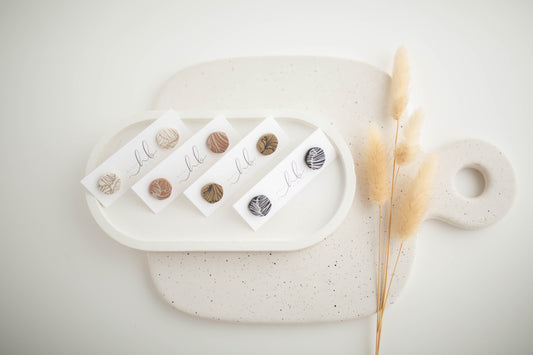 Clay Earrings | Imprint Studs | All Things Neutral Collection