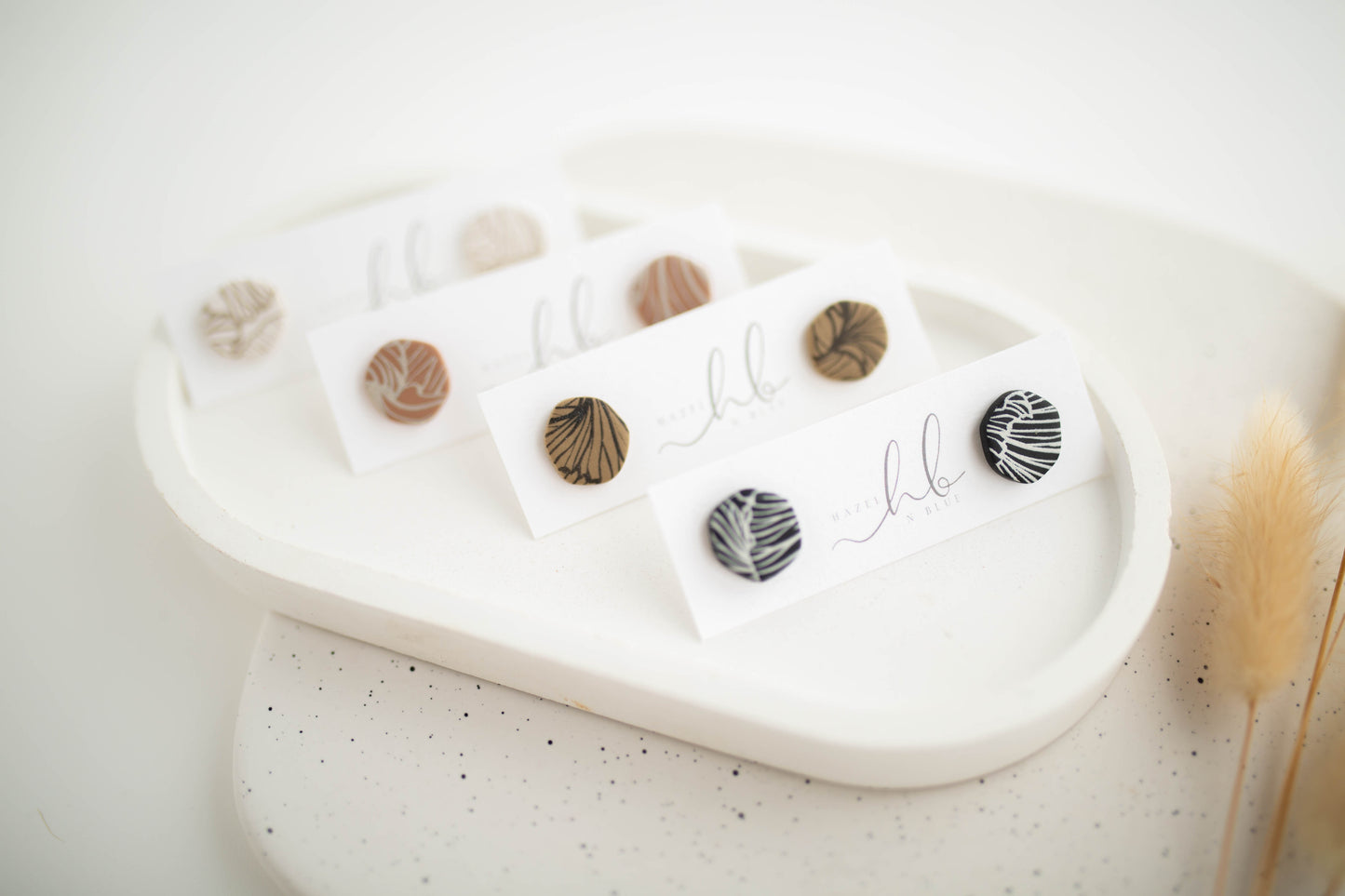 Clay Earrings | Imprint Studs | All Things Neutral Collection