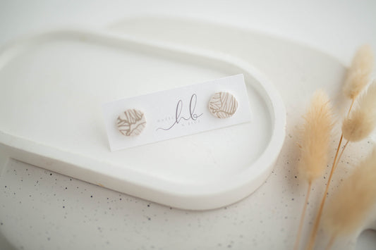 Clay Earrings | Imprint Studs | All Things Neutral Collection