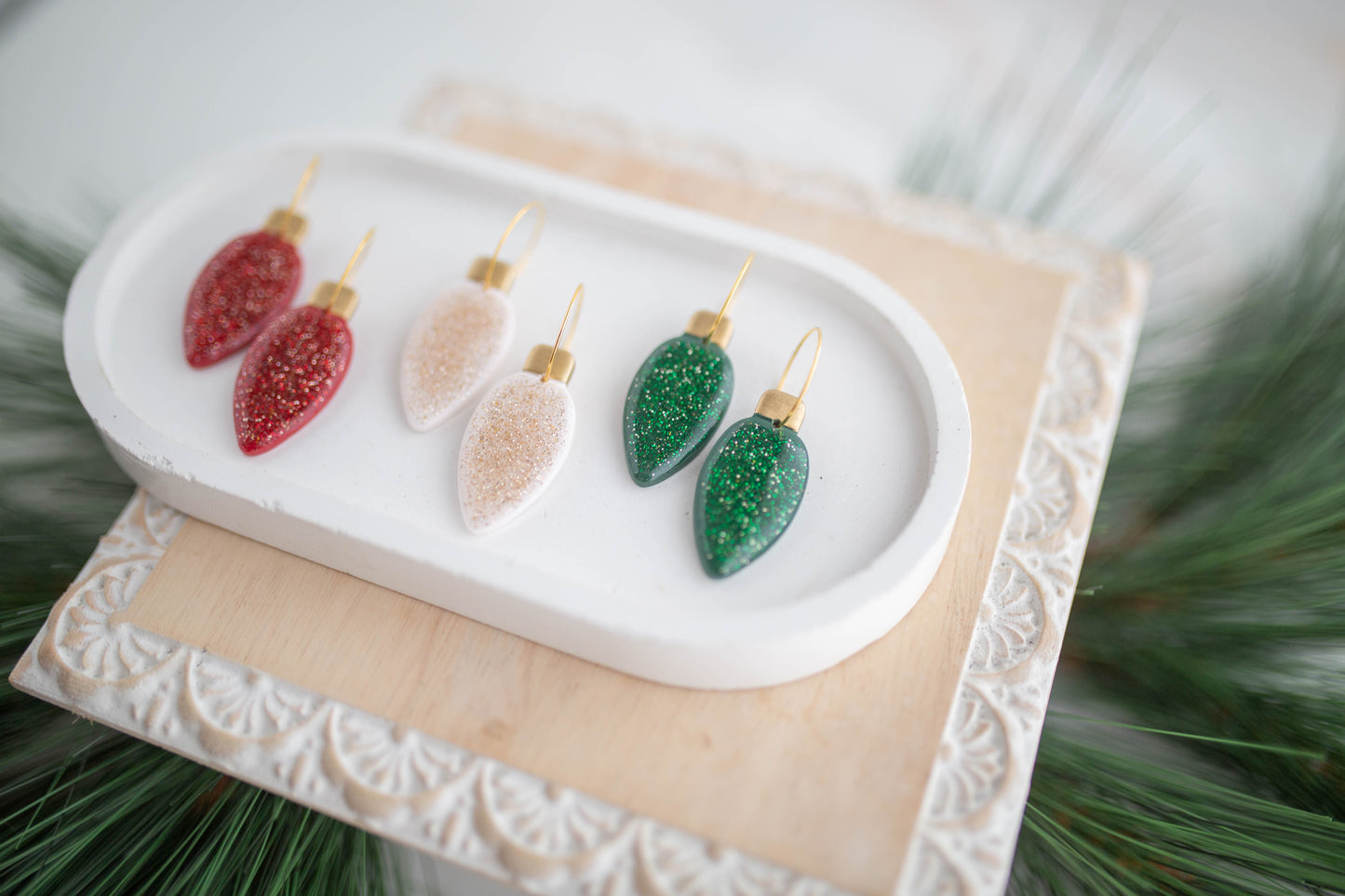 Clay Earrings | Festive Light Hoops | Jingle+Joy Collection