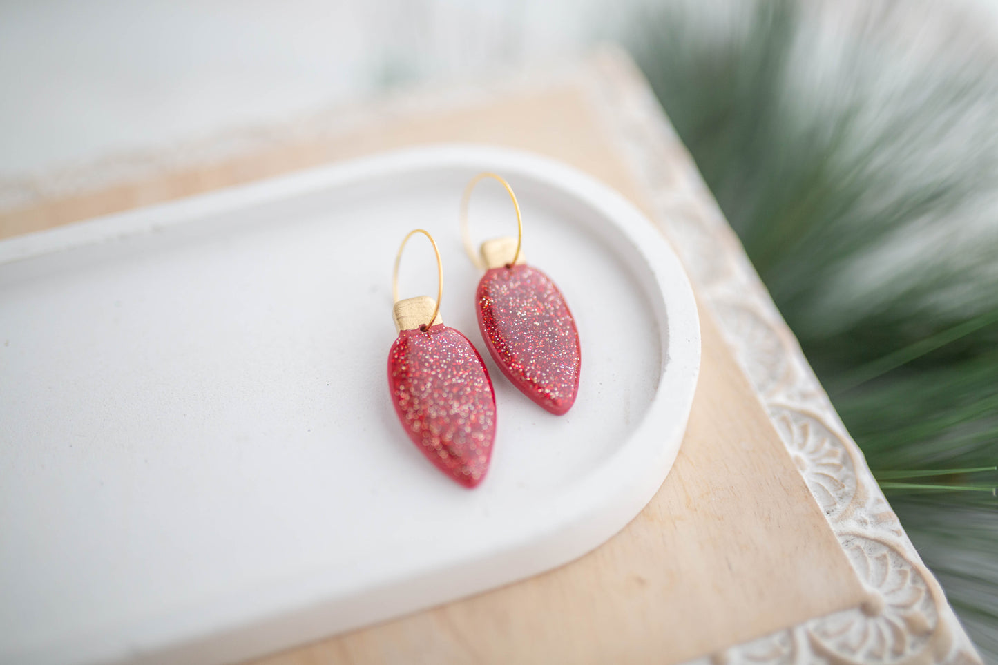 Clay Earrings | Festive Light Hoops | Jingle+Joy Collection
