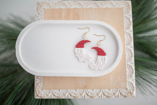 Clay Earrings | Santa Moons | Jingle+Joy Collection