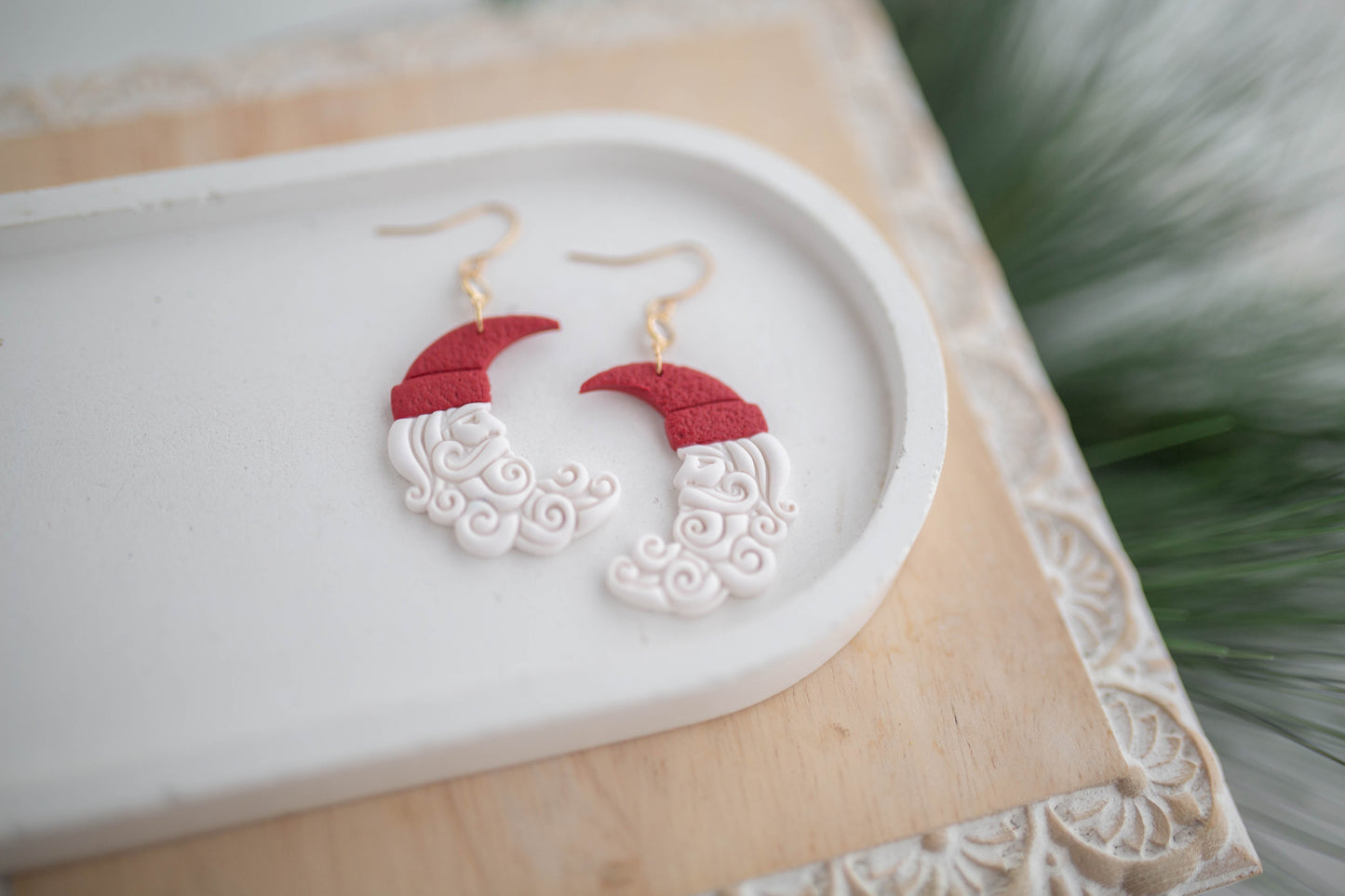 Clay Earrings | Santa Moons | Jingle+Joy Collection