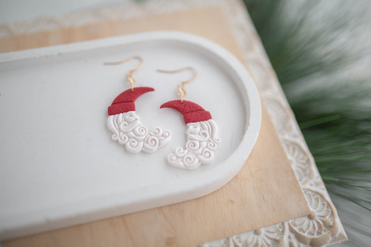 Clay Earrings | Santa Moons | Jingle+Joy Collection