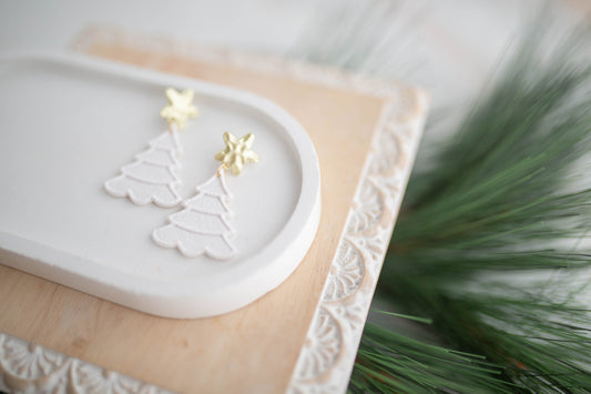 Clay Earrings | Tree Dangles | Jingle+Joy Collection