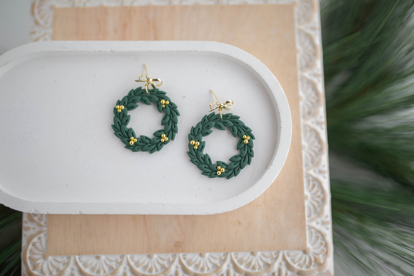 Clay Earrings | Wreaths | Jingle+Joy Collection
