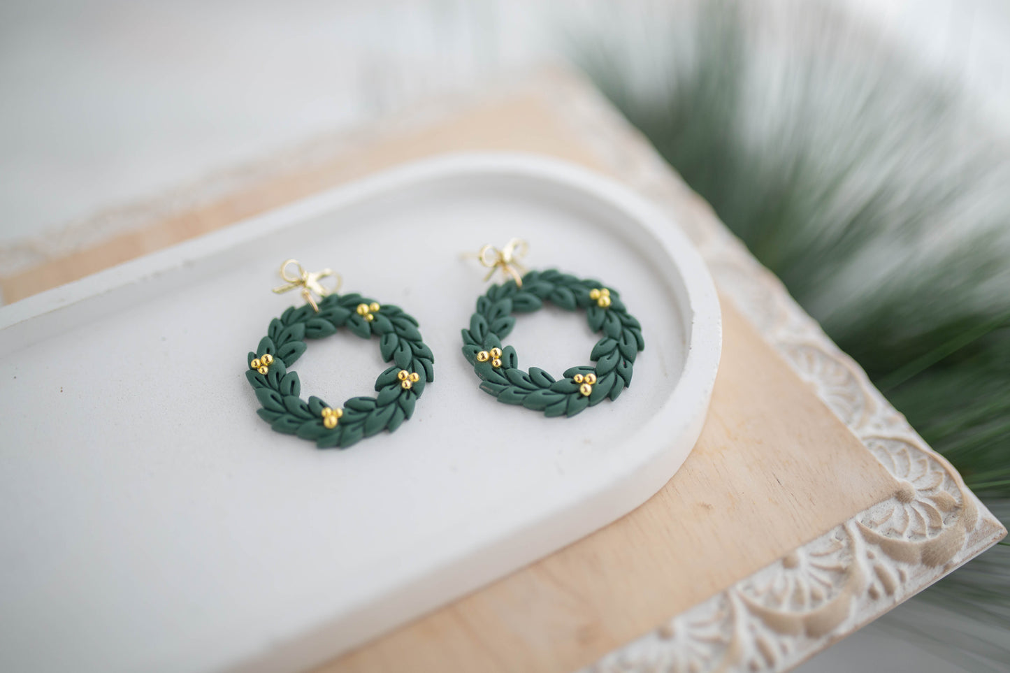 Clay Earrings | Wreaths | Jingle+Joy Collection