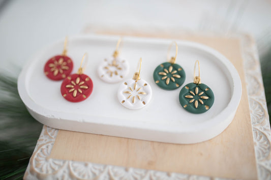 Clay Earrings | Ornament Hoops | Jingle+Joy Collection
