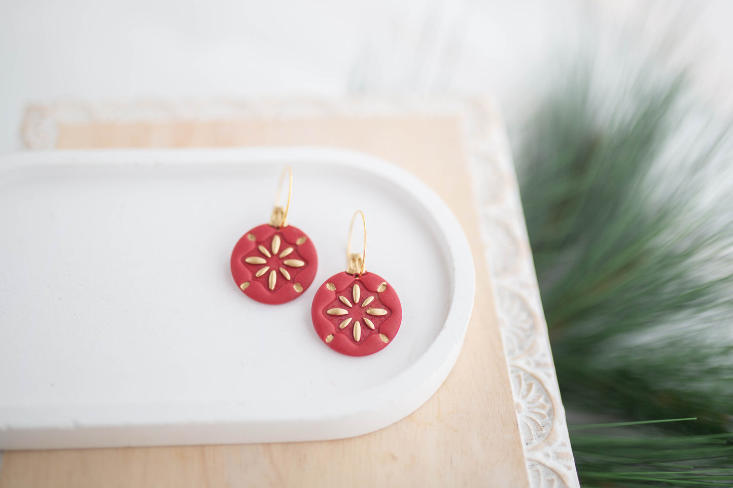 Clay Earrings | Ornament Hoops | Jingle+Joy Collection