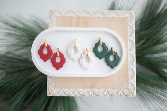 Clay Earrings | Festive Huggies | Jingle+Joy Collection