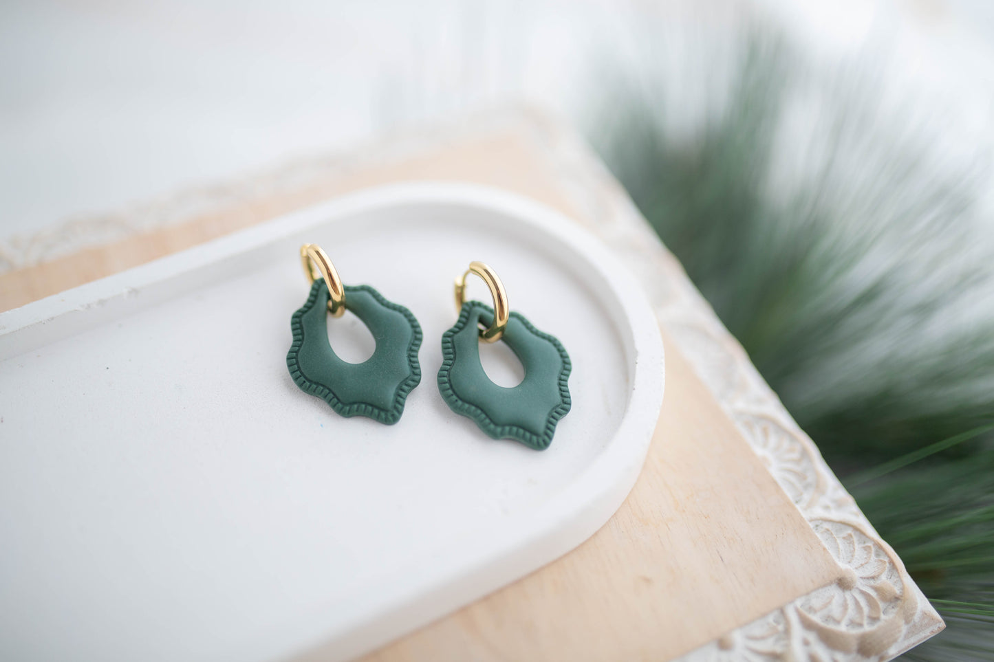 Clay Earrings | Festive Huggies | Jingle+Joy Collection