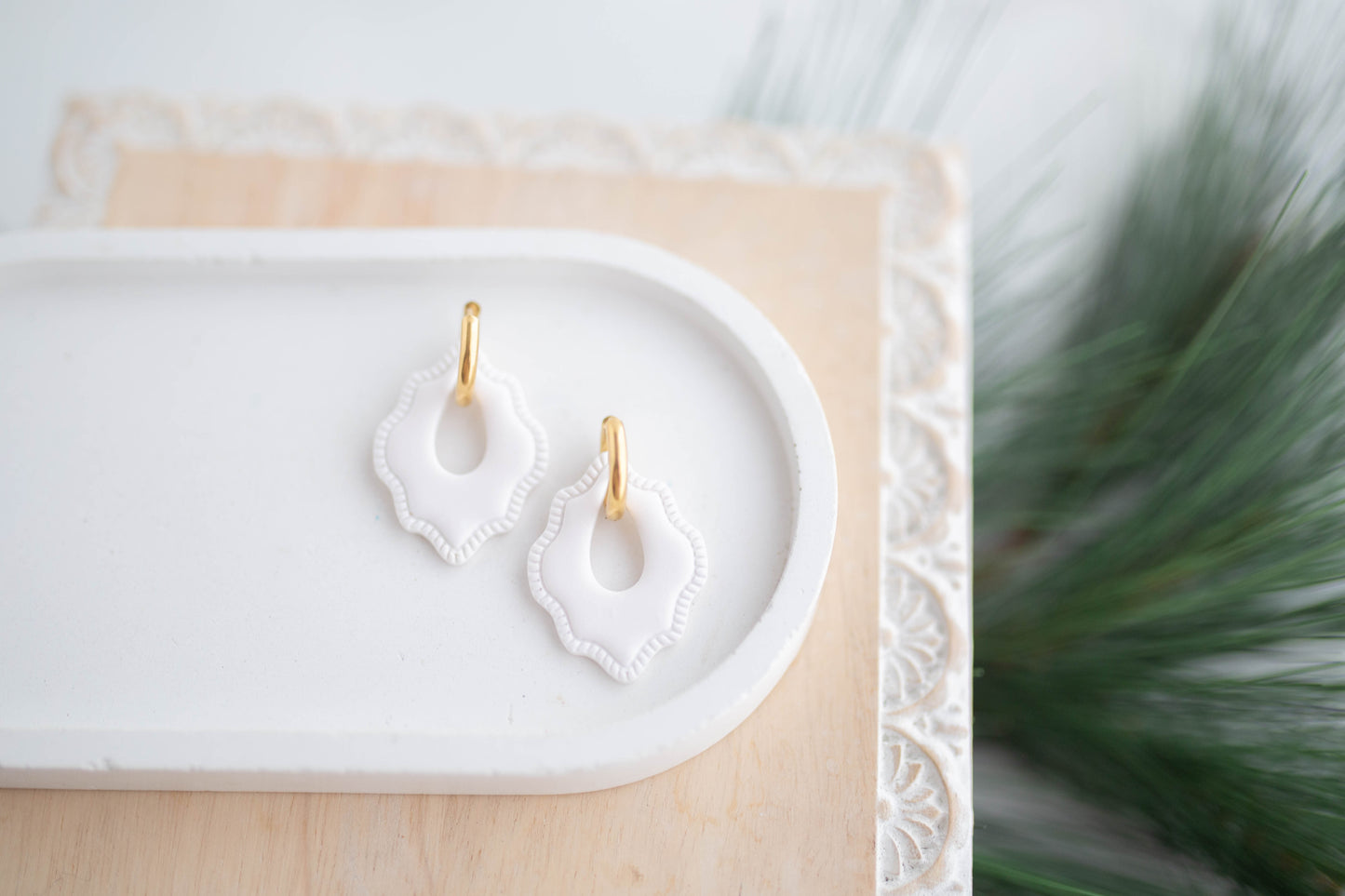 Clay Earrings | Festive Huggies | Jingle+Joy Collection