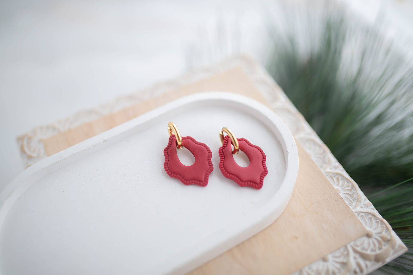 Clay Earrings | Festive Huggies | Jingle+Joy Collection