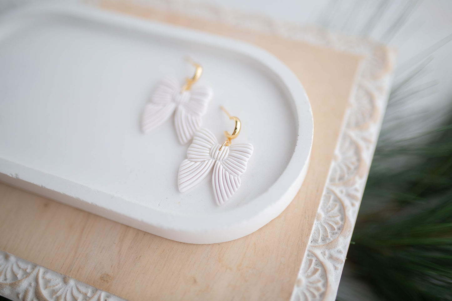 Clay Earrings | Festive Bows | Jingle+Joy Collection