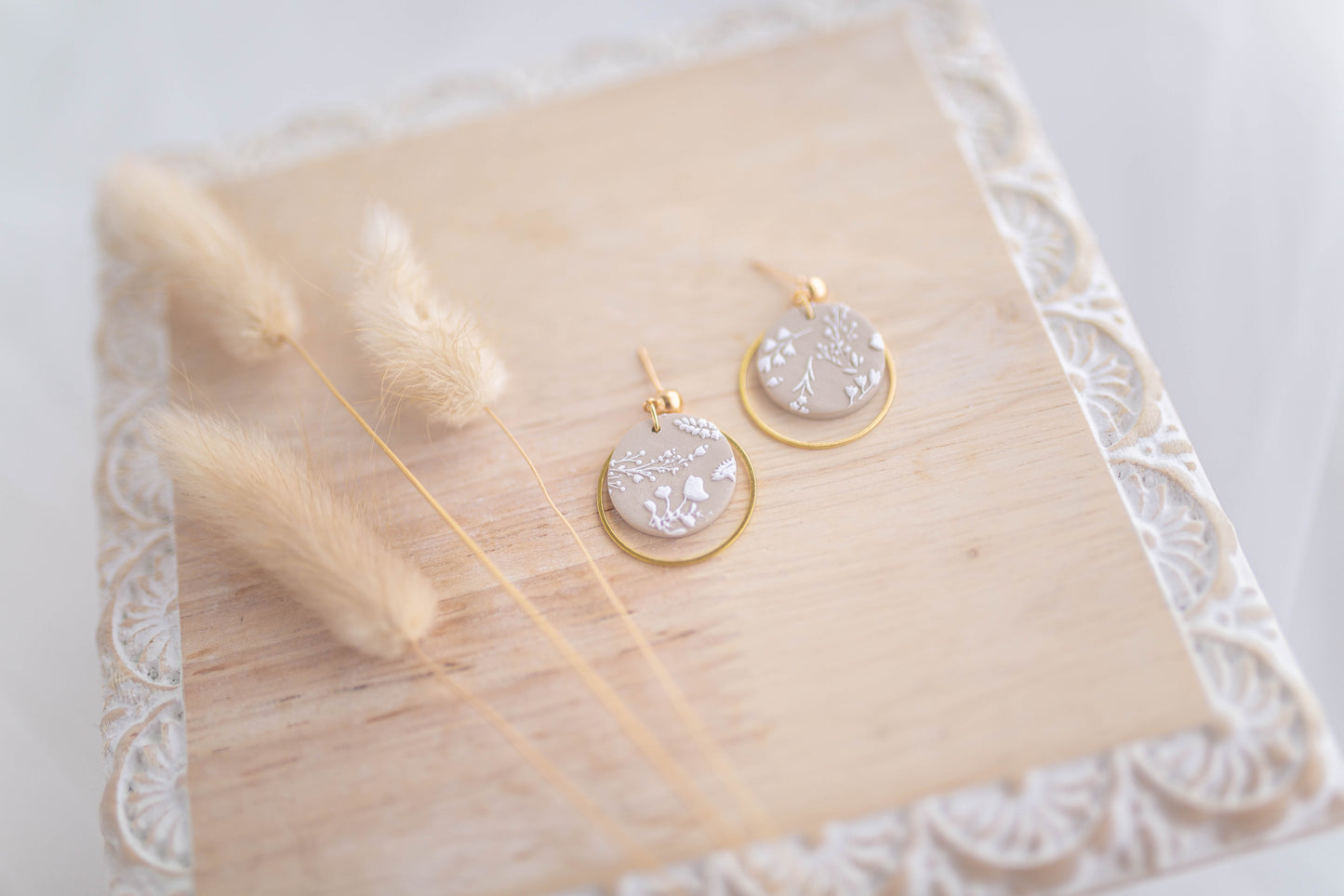 Clay Earrings | Champagne Florals | Luxe Collection