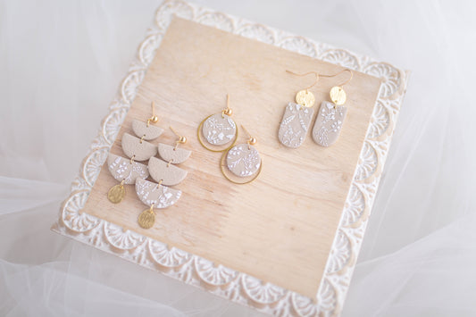 Clay Earrings | Champagne Florals | Luxe Collection