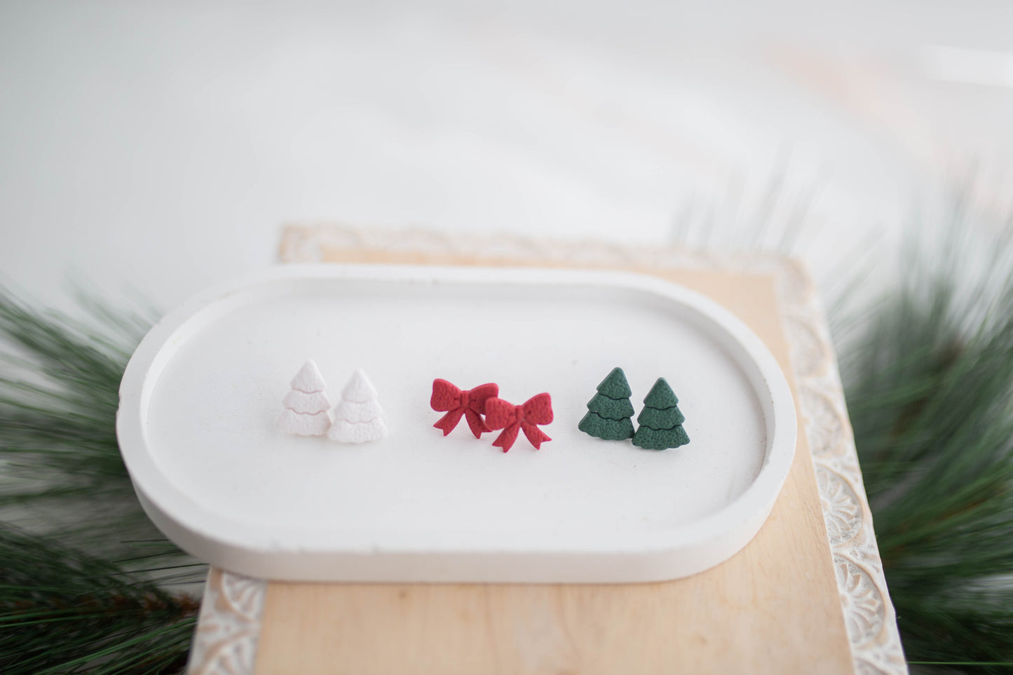 Clay Earrings | Festive Christmas Studs | Jingle+Joy Collection