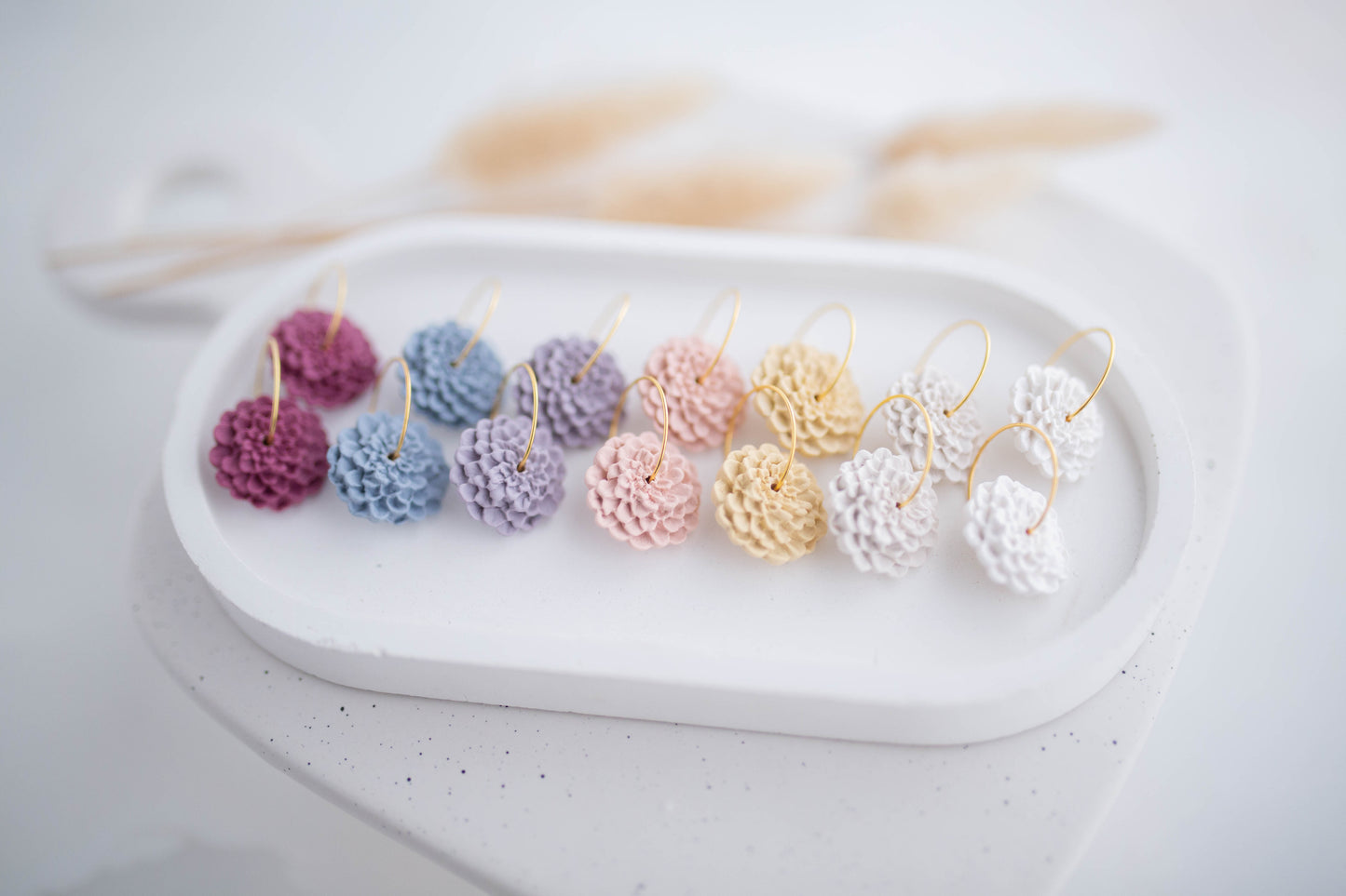 Clay Earrings | Dahlia Mini Hoops