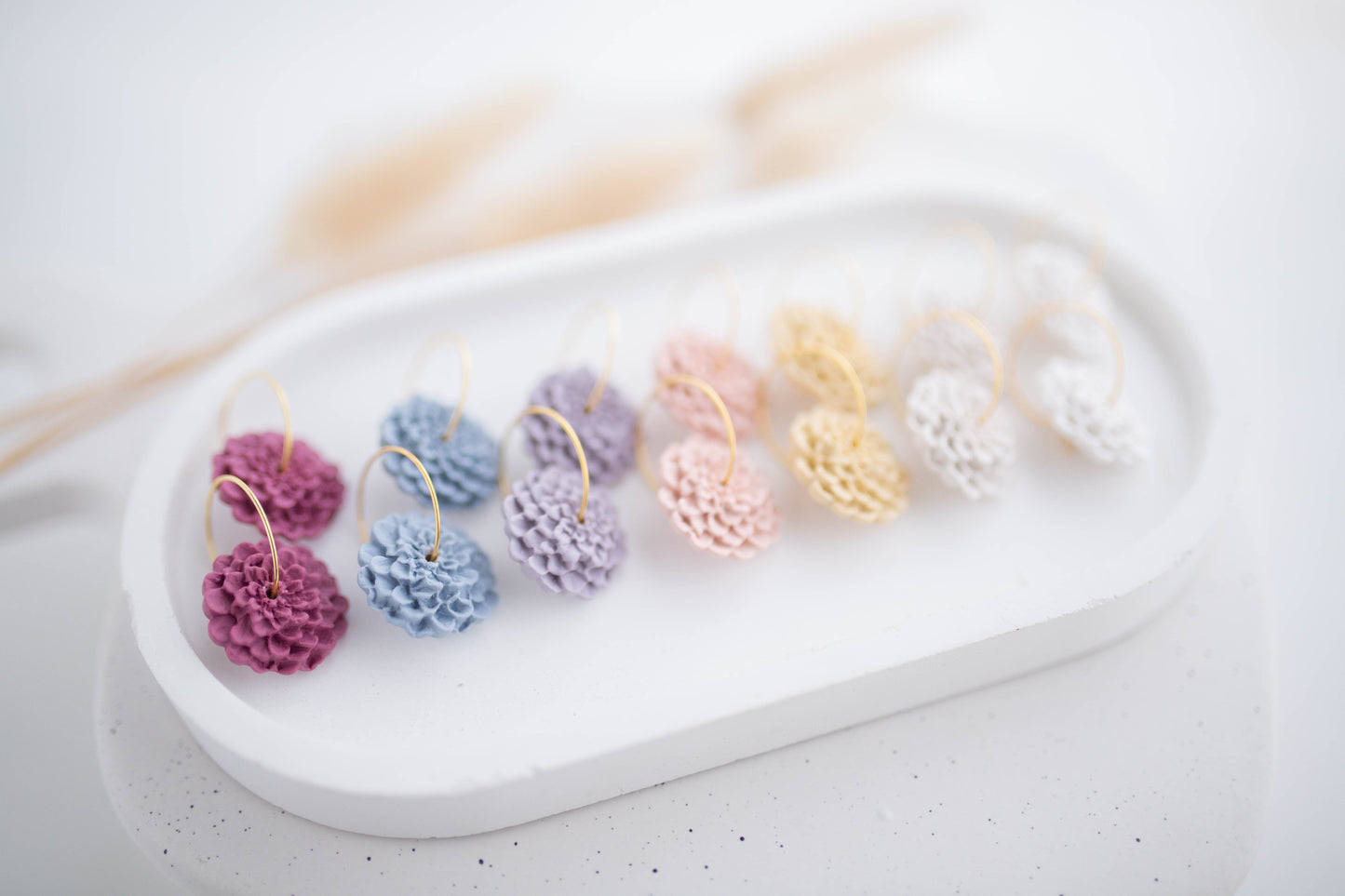 Clay Earrings | Dahlia Mini Hoops