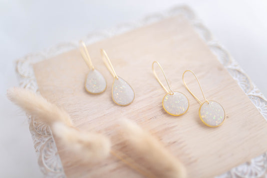 Clay Earrings | Opal Longline Dangles | Luxe Collection