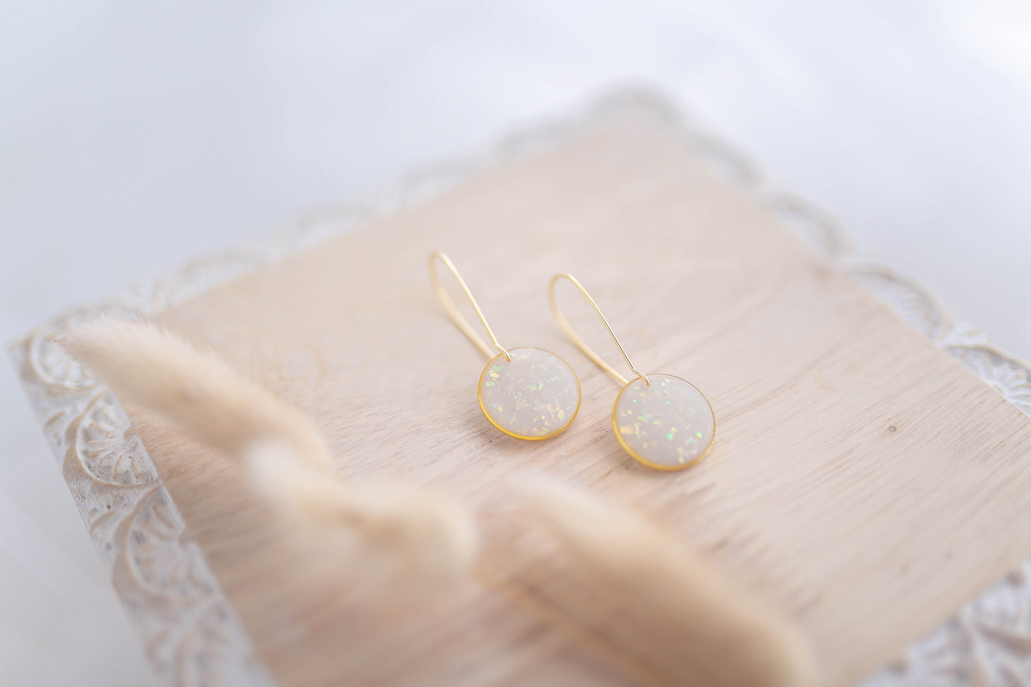 Clay Earrings | Opal Longline Dangles | Luxe Collection