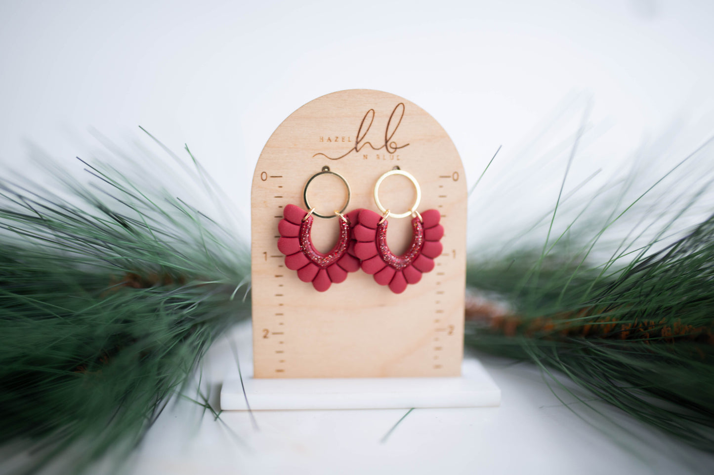 Clay Earrings | Scallop Dangle | Jingle+Joy Collection