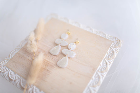 Clay Earrings | Opal Pebble Trio | Luxe Collection