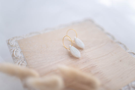 Clay Earrings | Opal Drop Mini Hoops | Luxe Collection