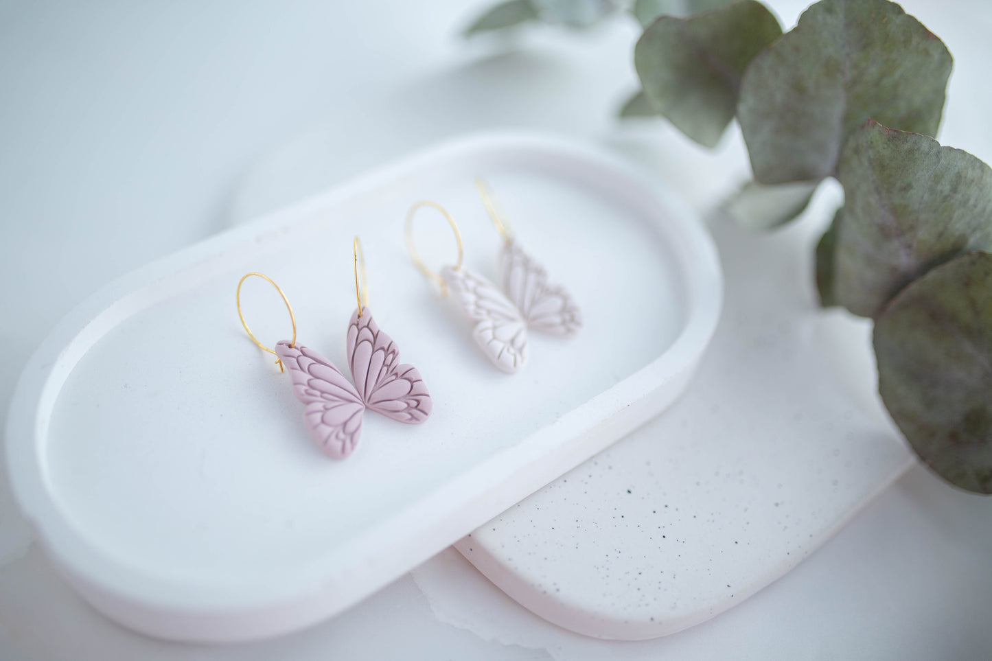 Clay Earrings | Butterfly Wing Hoops | In Bloom Collection
